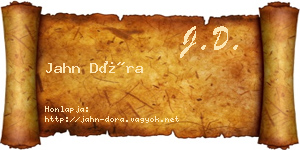 Jahn Dóra névjegykártya